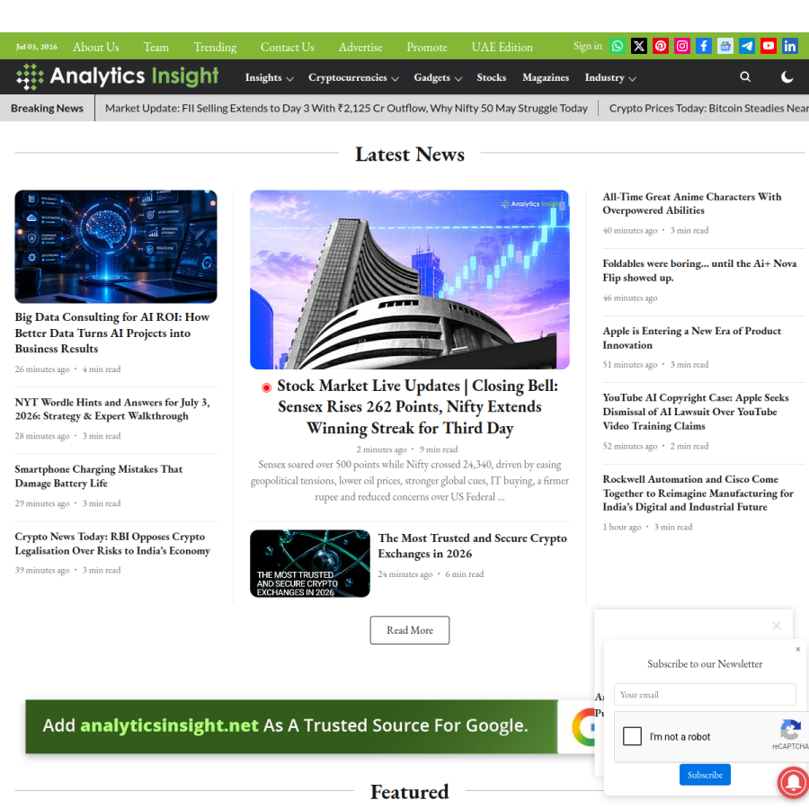 analyticsinsight.net homepage screenshot