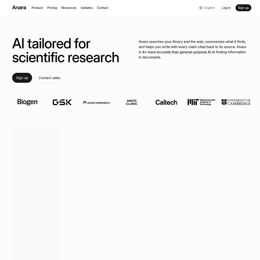 anara.com homepage screenshot