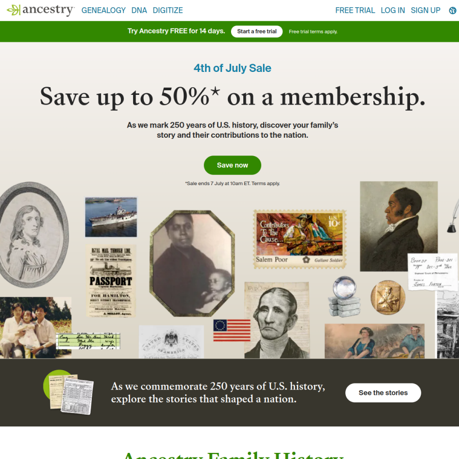 ancestry.mx homepage screenshot
