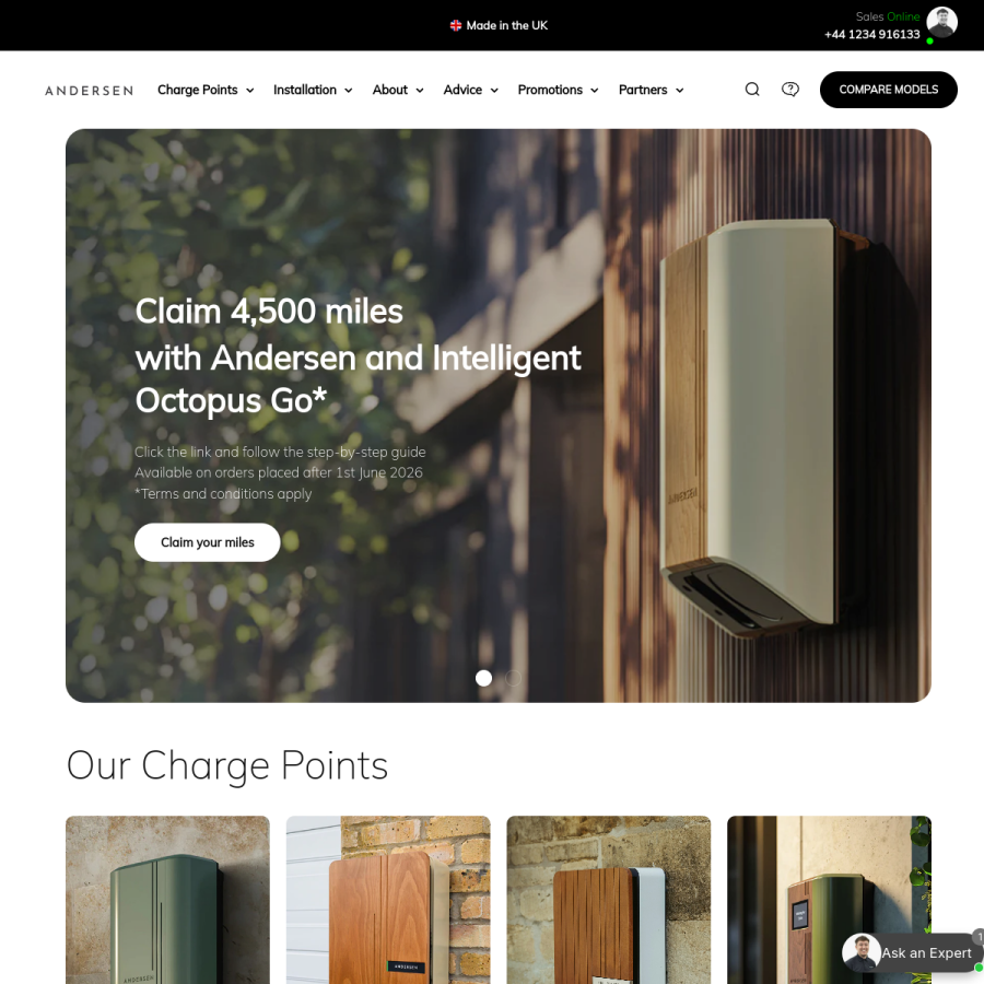 andersen-ev.com homepage screenshot