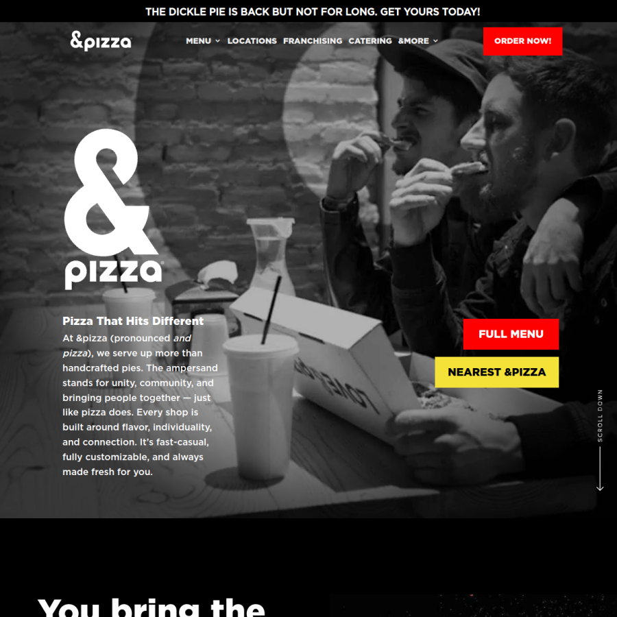 andpizza.com homepage screenshot