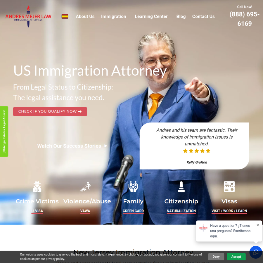 andresmejerlaw.com homepage screenshot