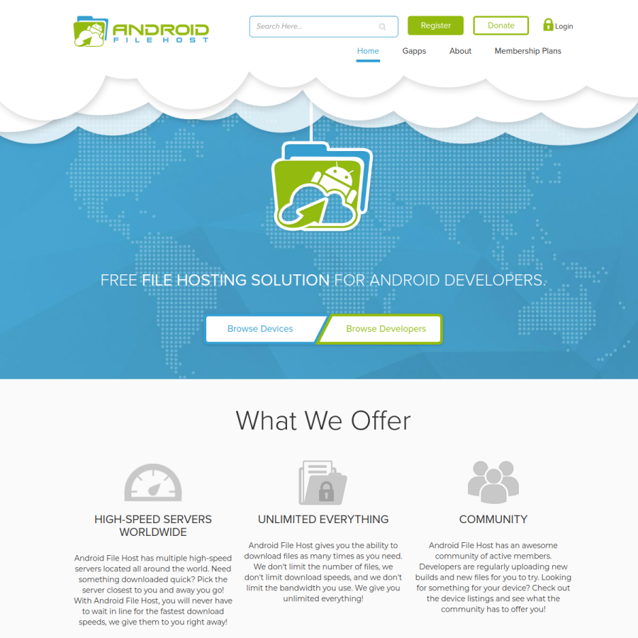androidfilehost.com homepage screenshot