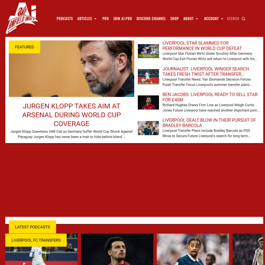 anfieldindex.com homepage screenshot