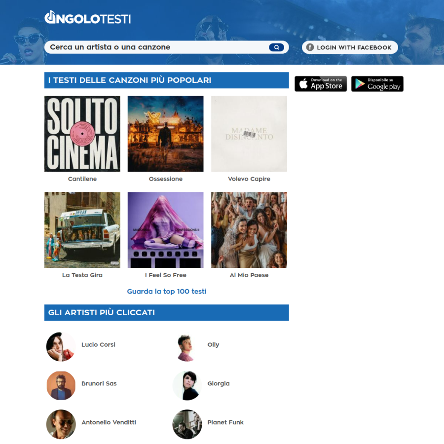 angolotesti.it homepage screenshot