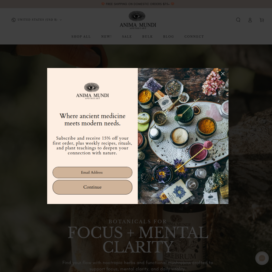 animamundiherbals.com homepage screenshot