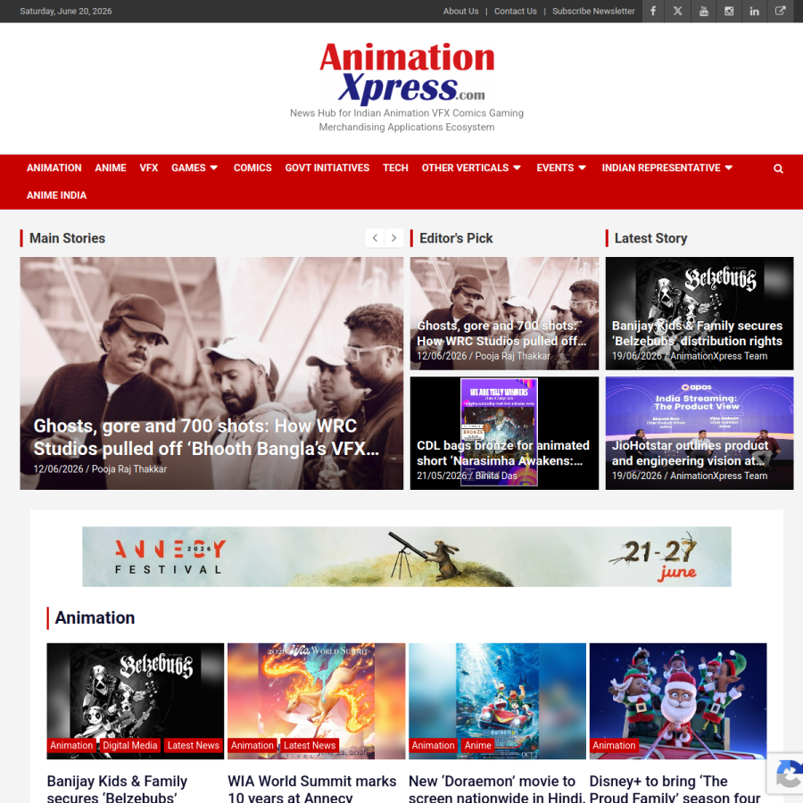 animationxpress.com homepage screenshot