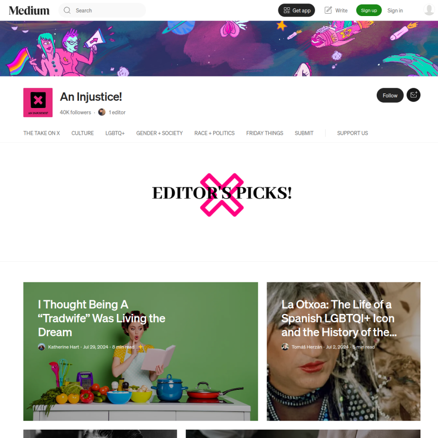 aninjusticemag.com homepage screenshot