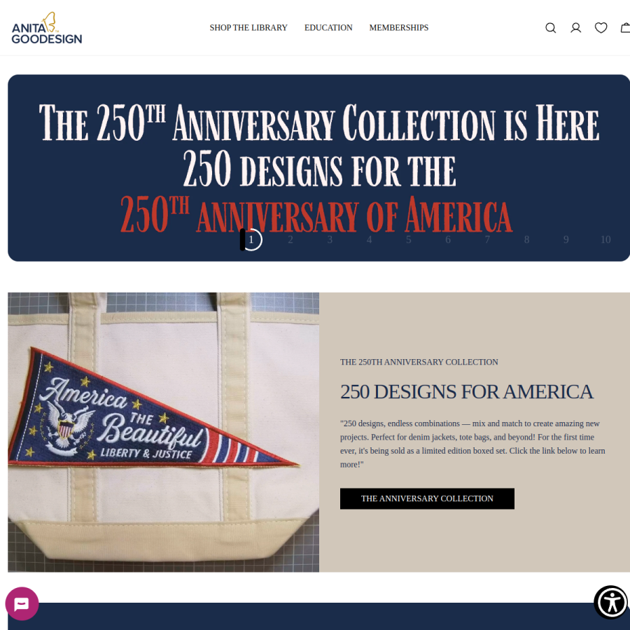 anitagoodesign.com homepage screenshot