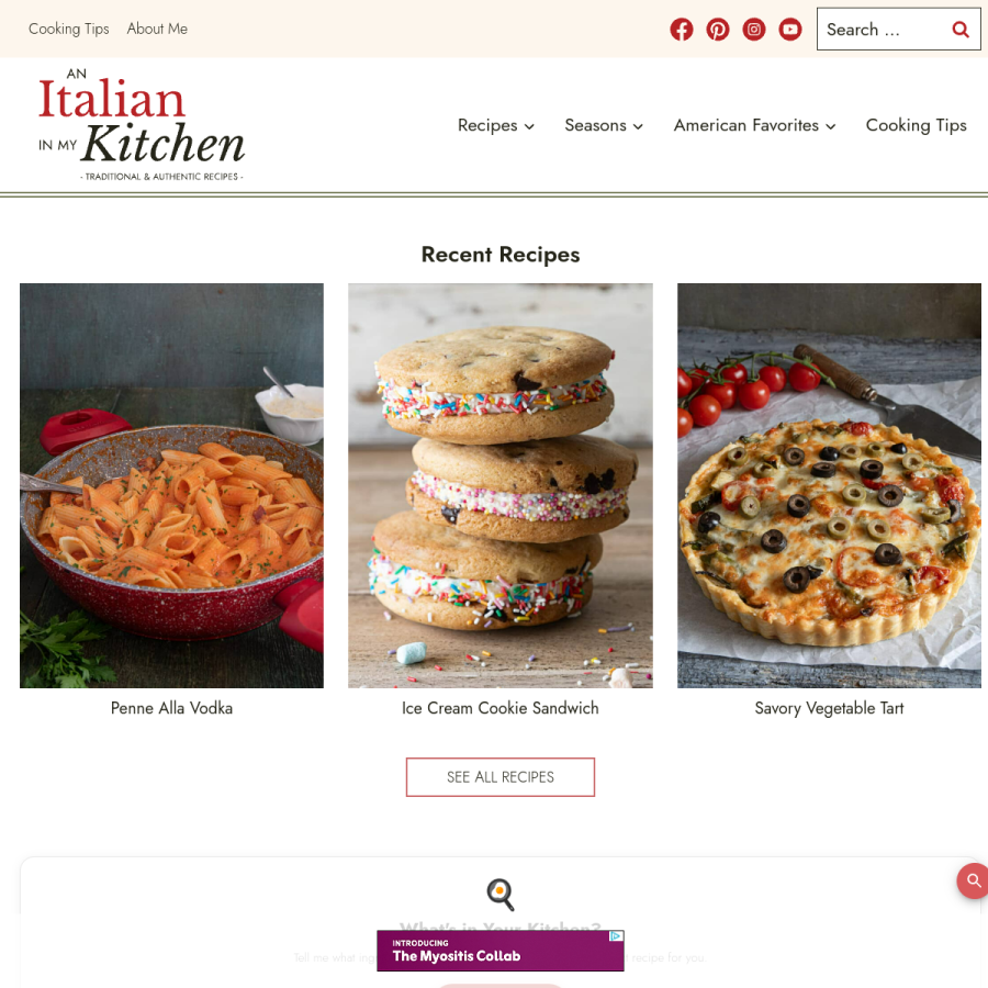 anitalianinmykitchen.com homepage screenshot
