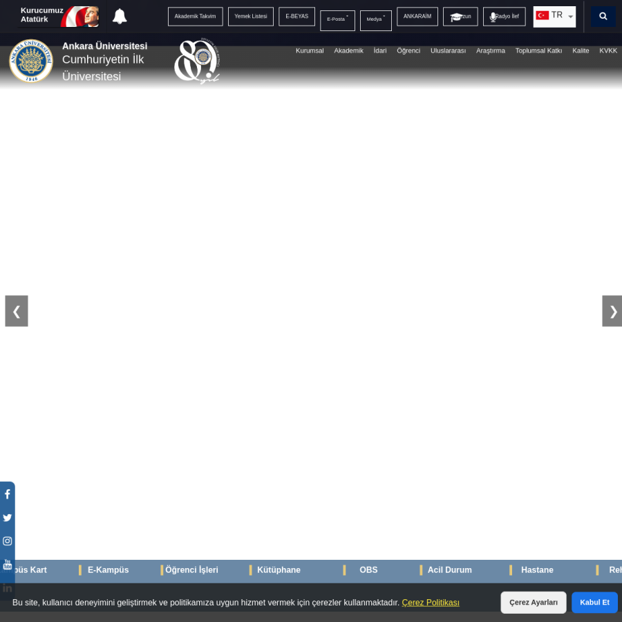 ankara.edu.tr homepage screenshot