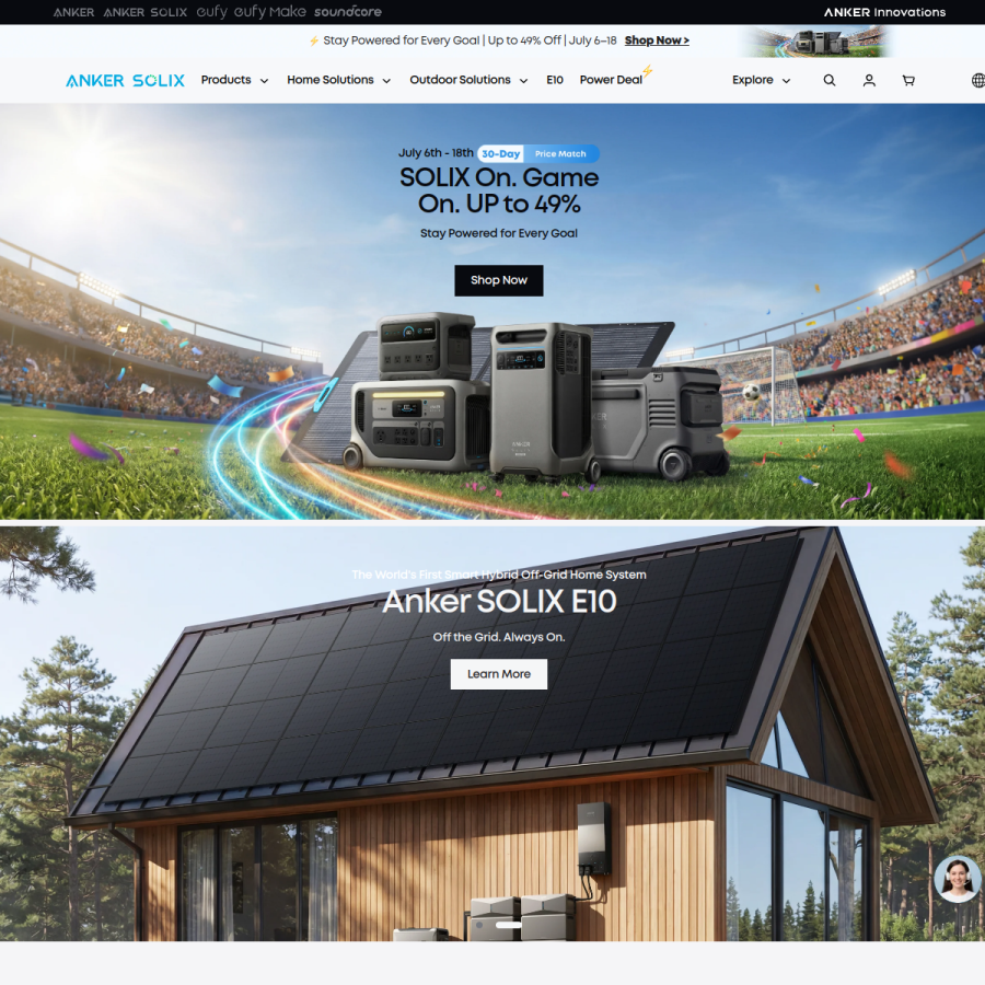 ankersolix.com homepage screenshot