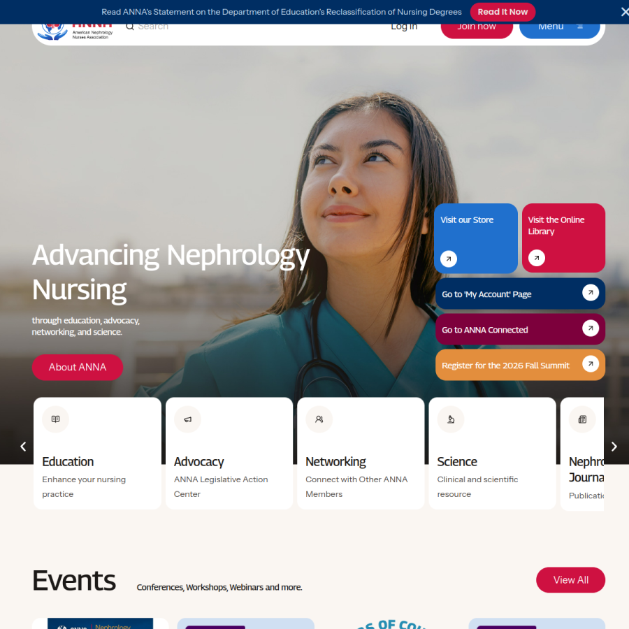 annanurse.org homepage screenshot