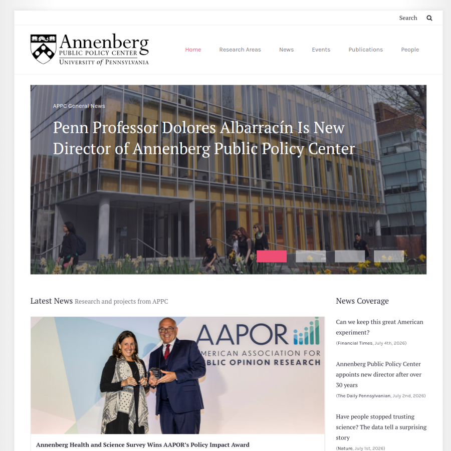 annenbergpublicpolicycenter.org homepage screenshot