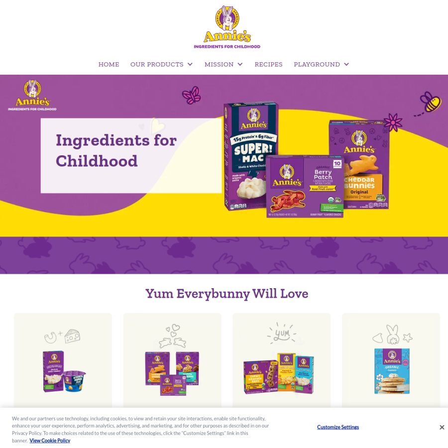 annies.com homepage screenshot