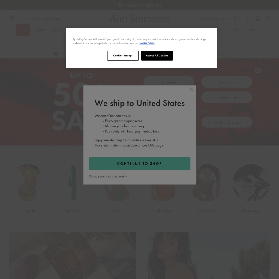 annsummers.com homepage screenshot
