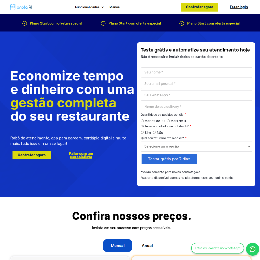 anota.ai homepage screenshot