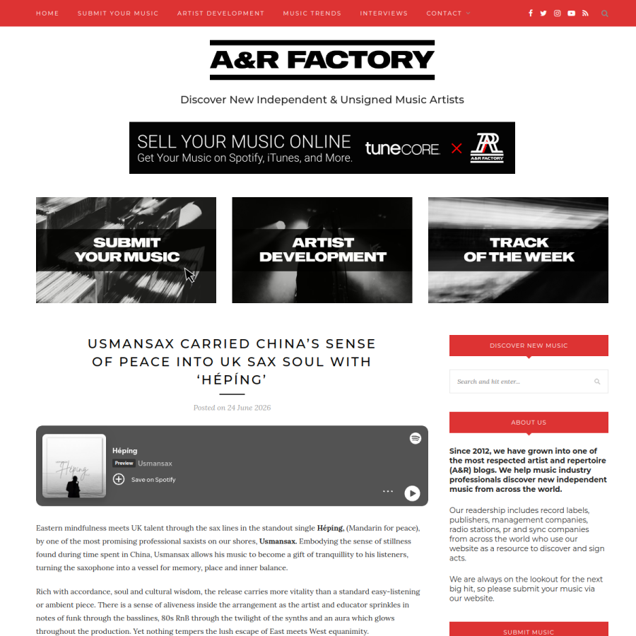 anrfactory.com homepage screenshot
