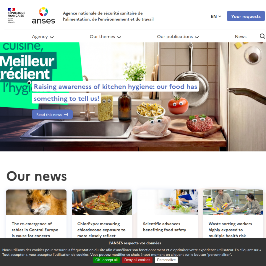 anses.fr homepage screenshot