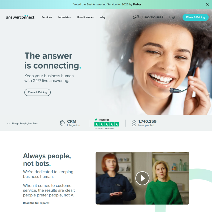 answerconnect.com homepage screenshot