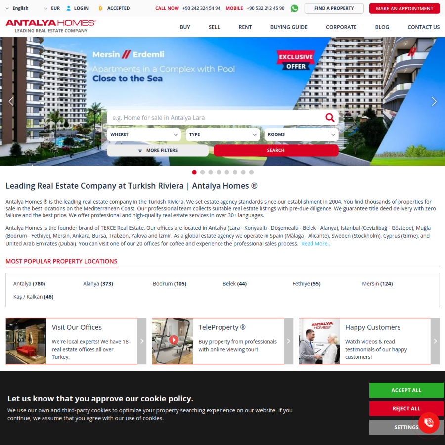antalyahomes.com homepage screenshot