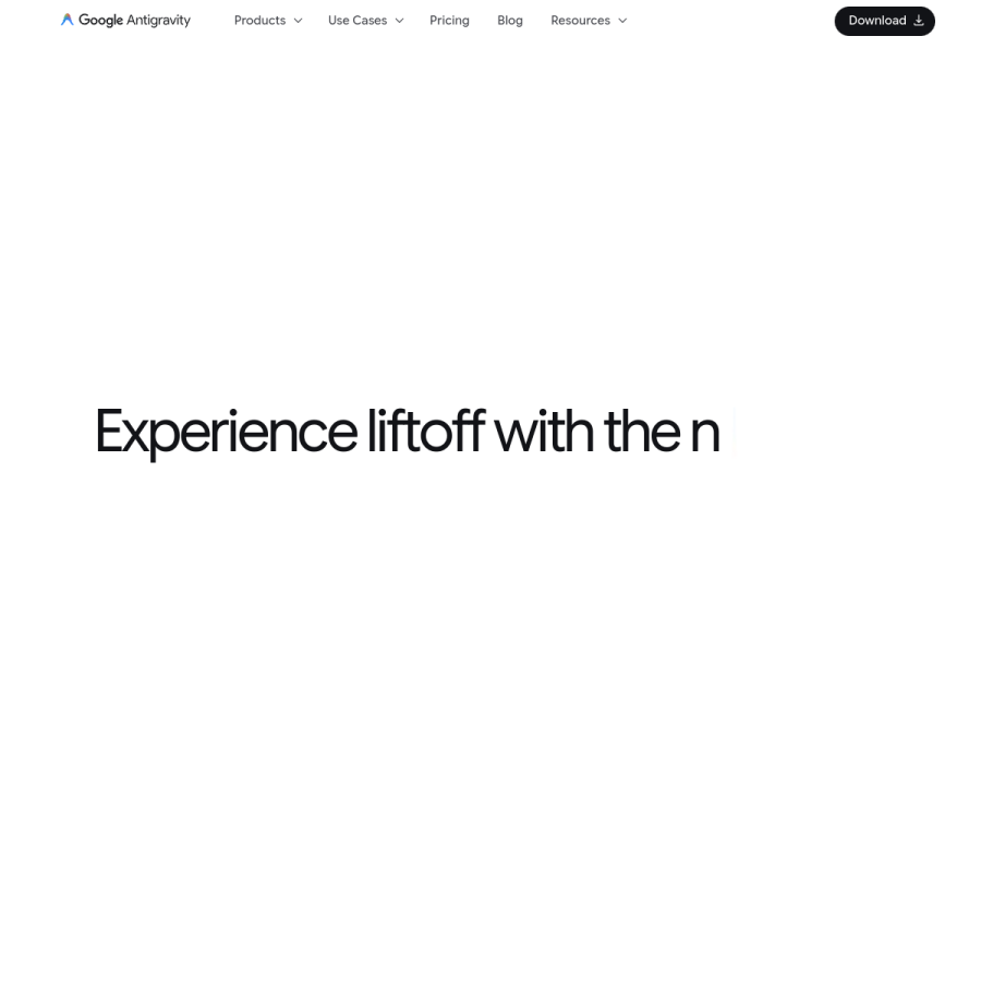 antigravity.google homepage screenshot