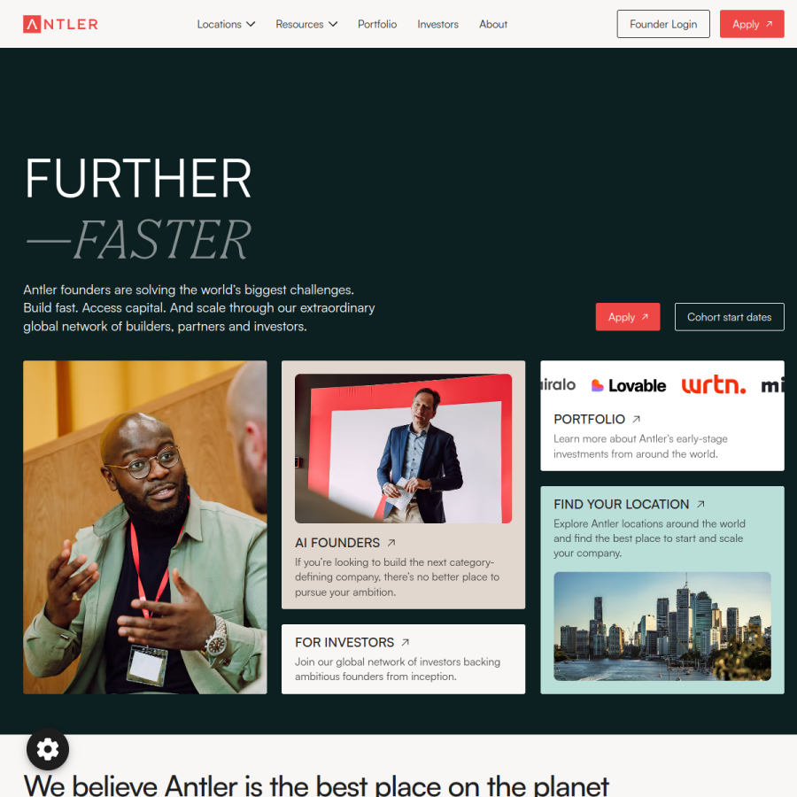 antler.co homepage screenshot