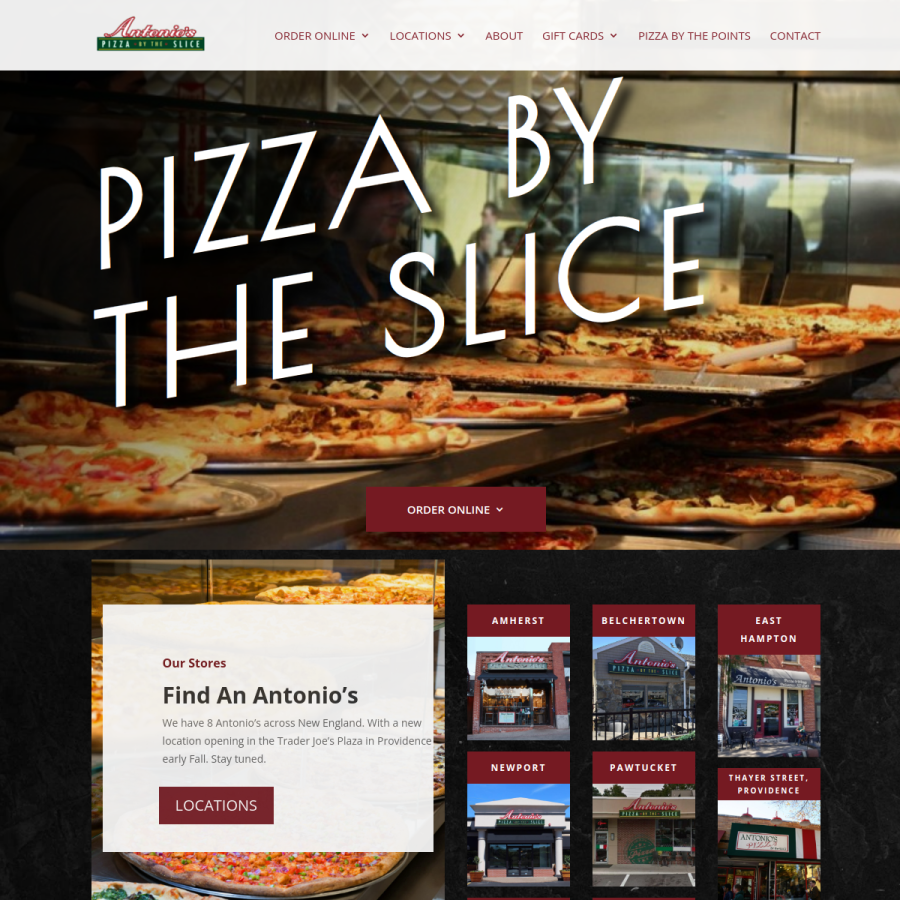 antoniospizza.com homepage screenshot