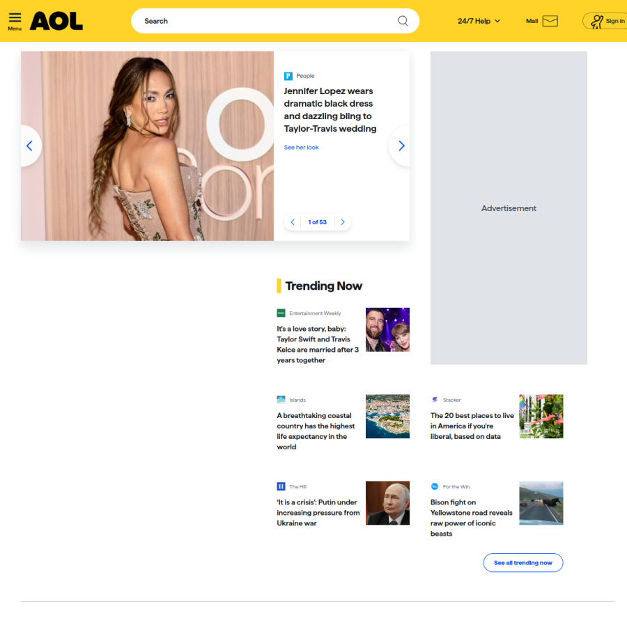 aol.com homepage screenshot