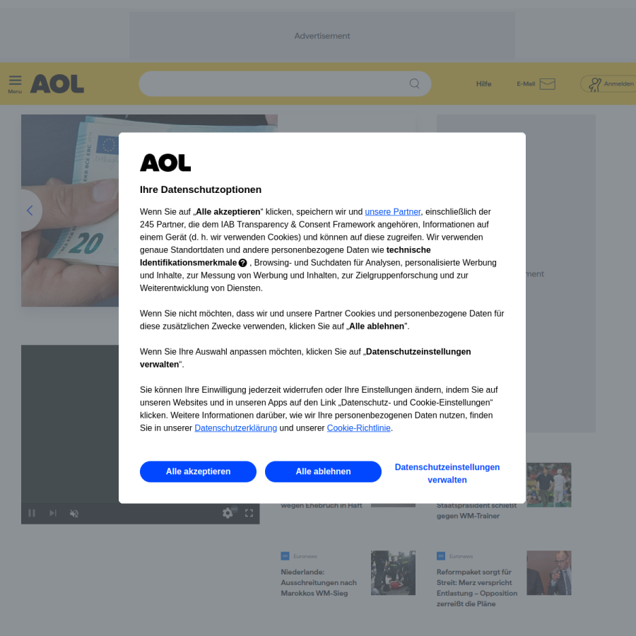 aol.de homepage screenshot