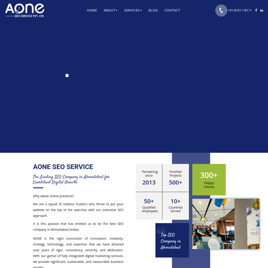 aoneseoservice.com homepage screenshot