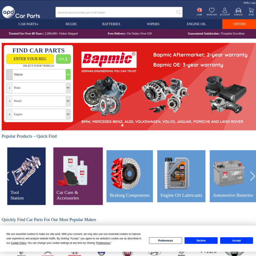 apd.co.uk homepage screenshot