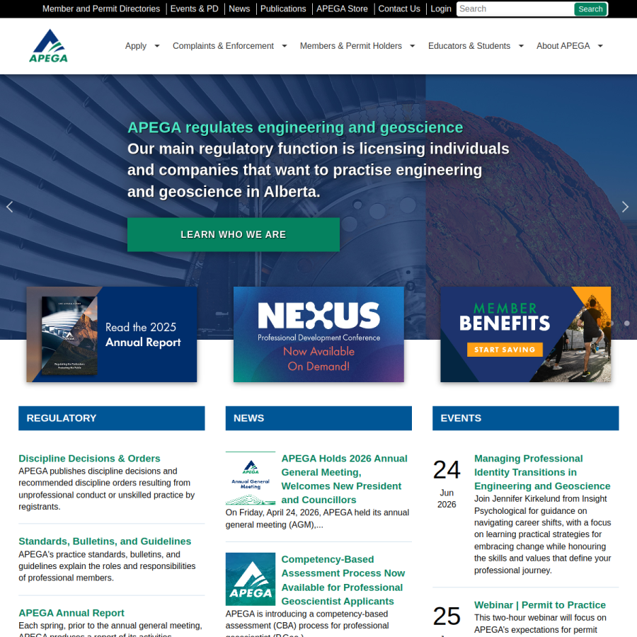apega.ca homepage screenshot
