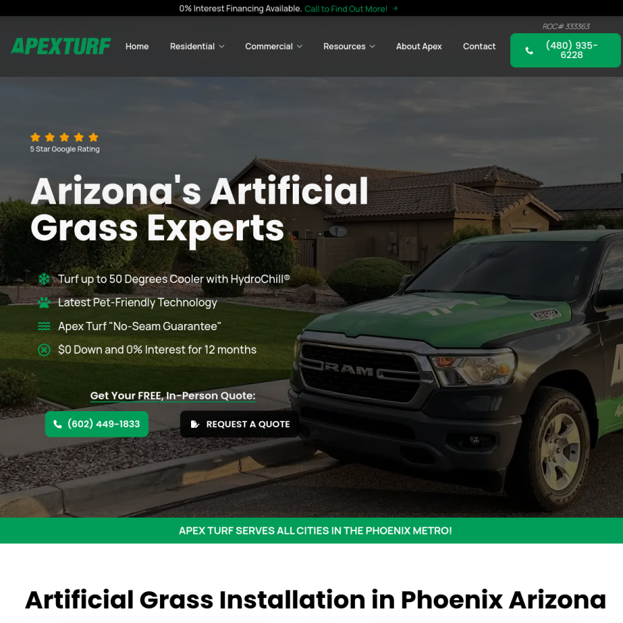apexturfaz.com homepage screenshot