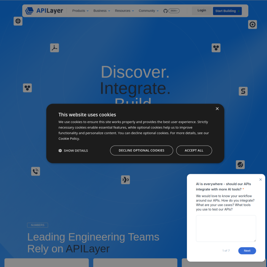 apilayer.com homepage screenshot