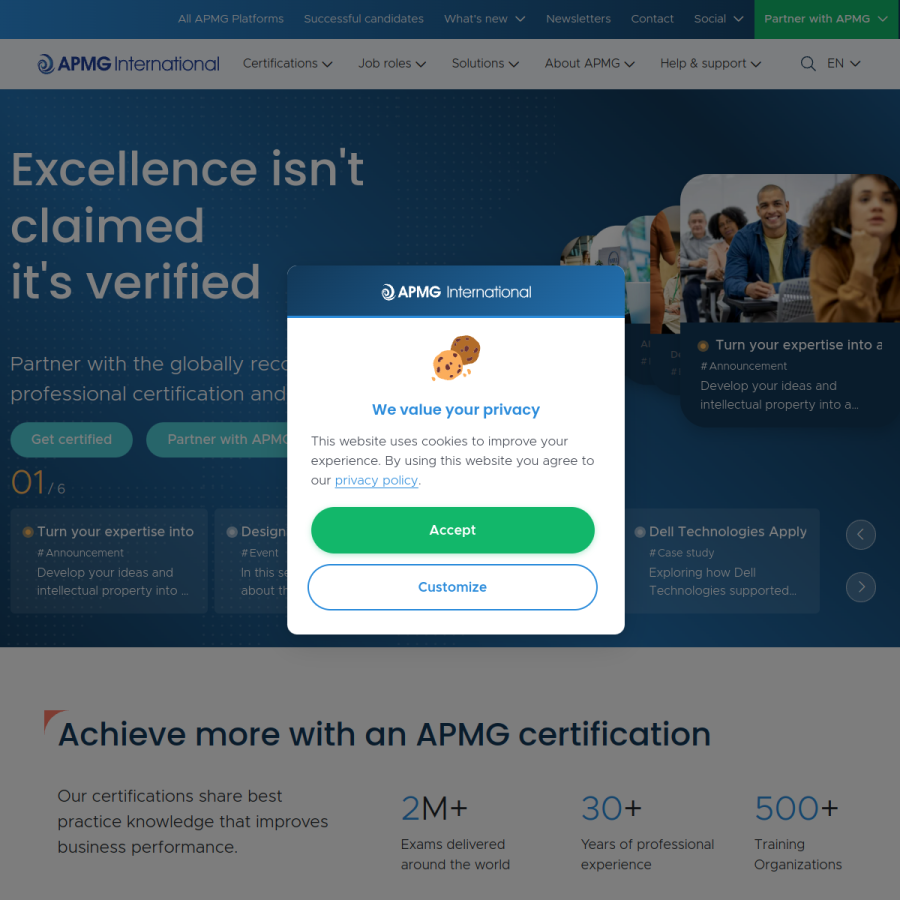 apmg-international.com homepage screenshot