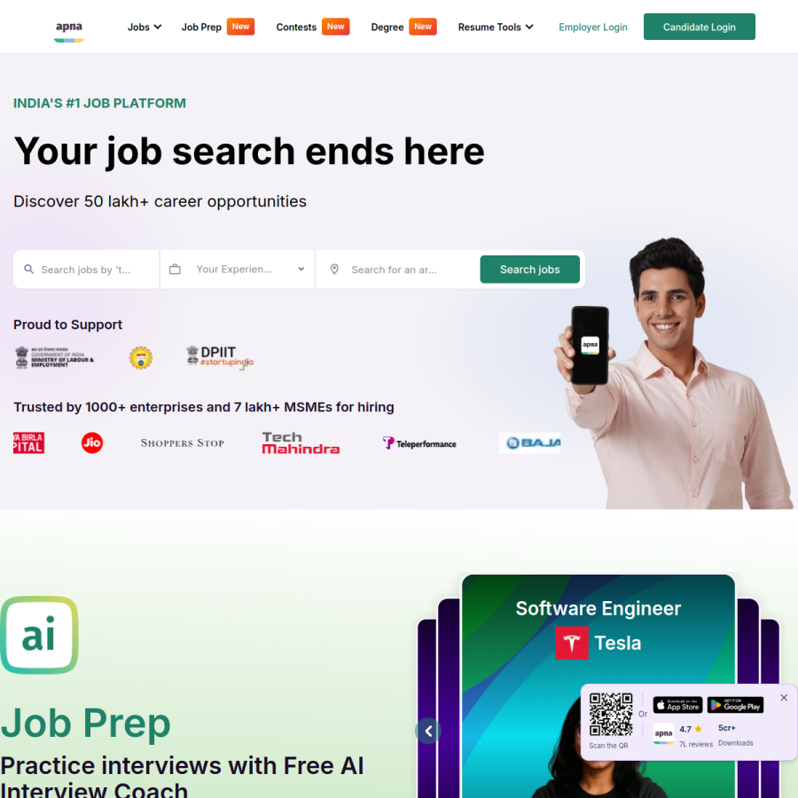 apna.co homepage screenshot