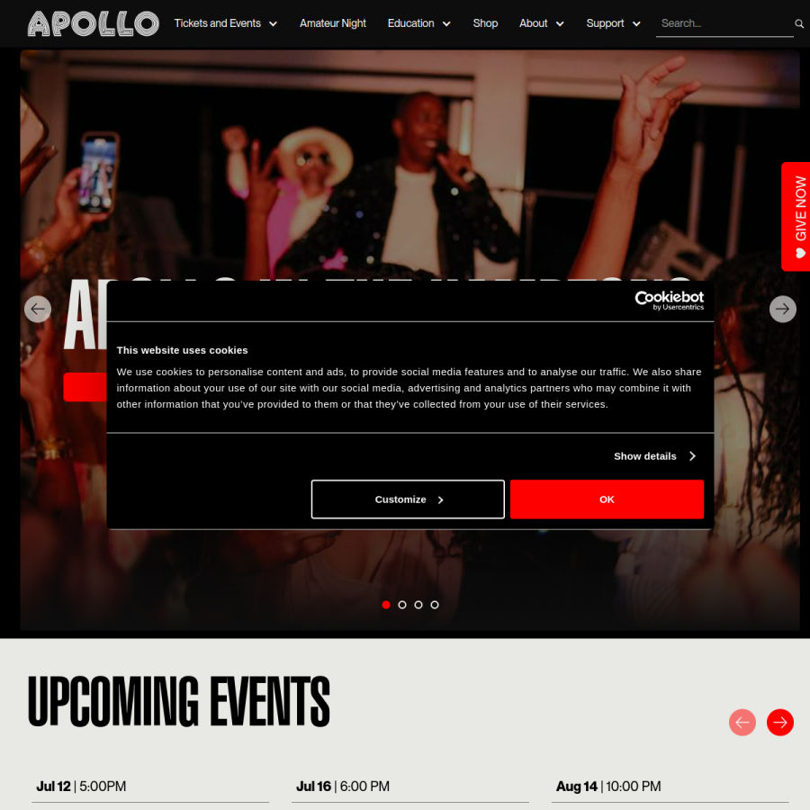 apollotheater.org homepage screenshot