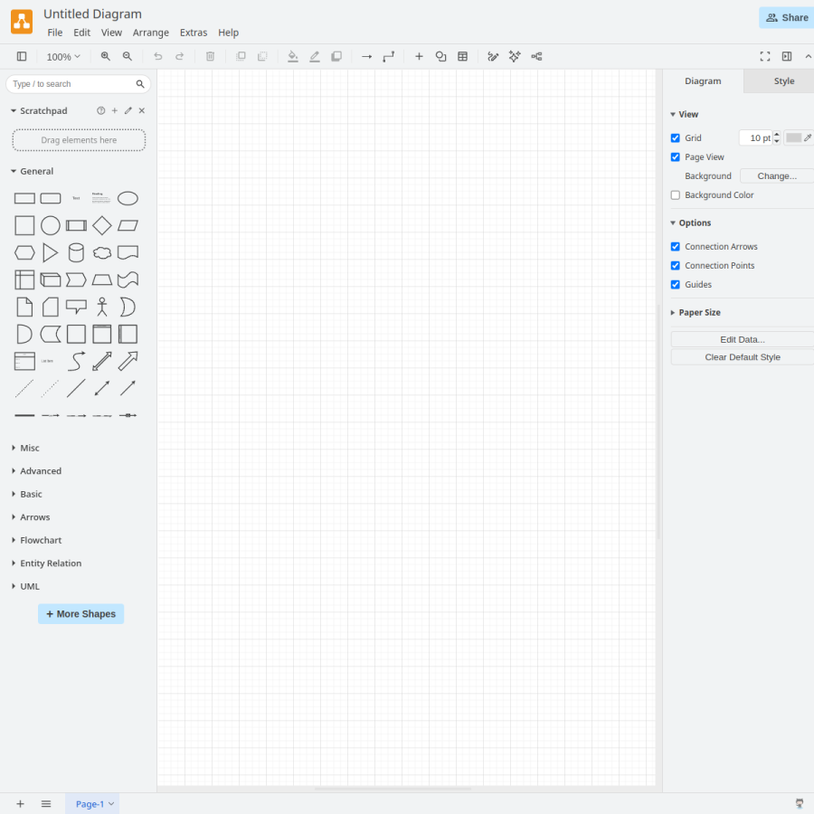 app.diagrams.net homepage screenshot