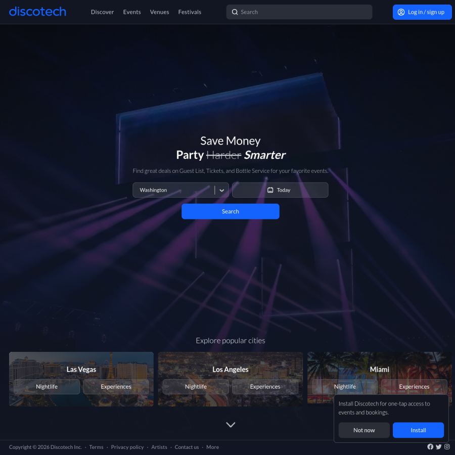 app.discotech.me homepage screenshot