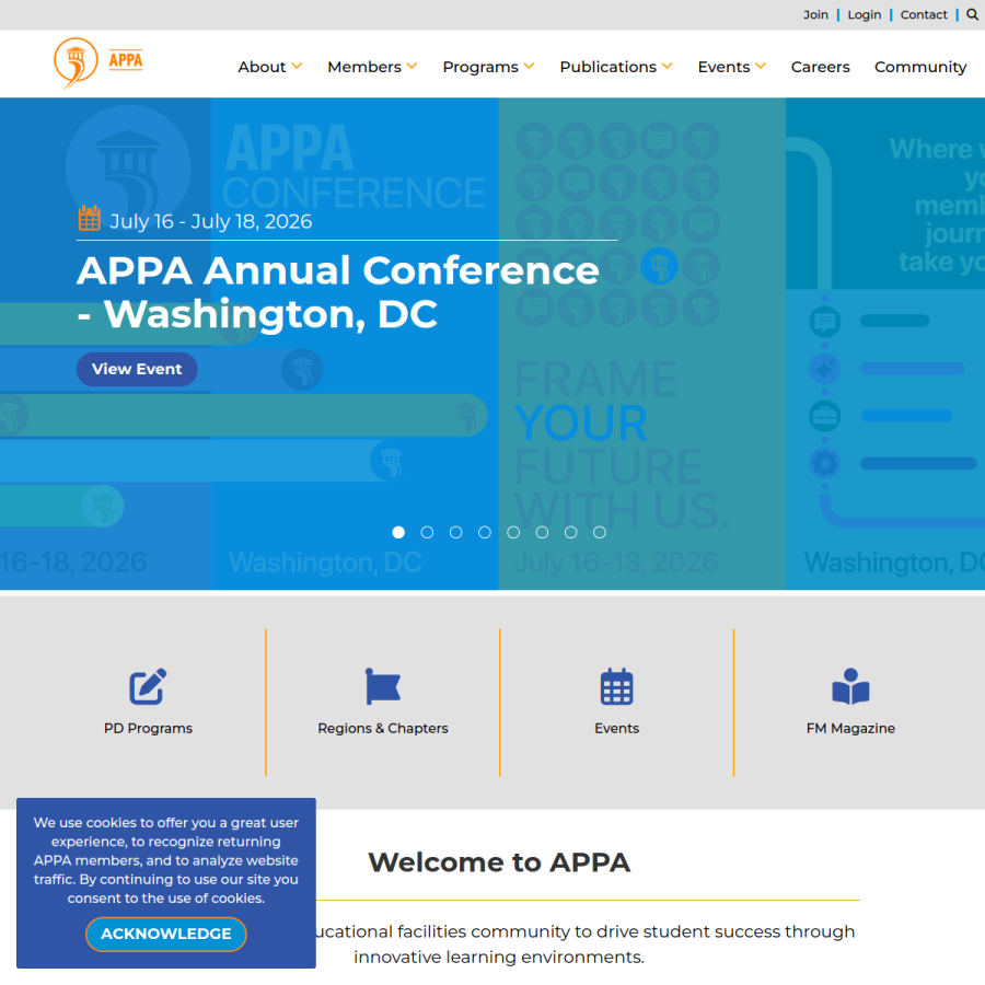 appa.org homepage screenshot