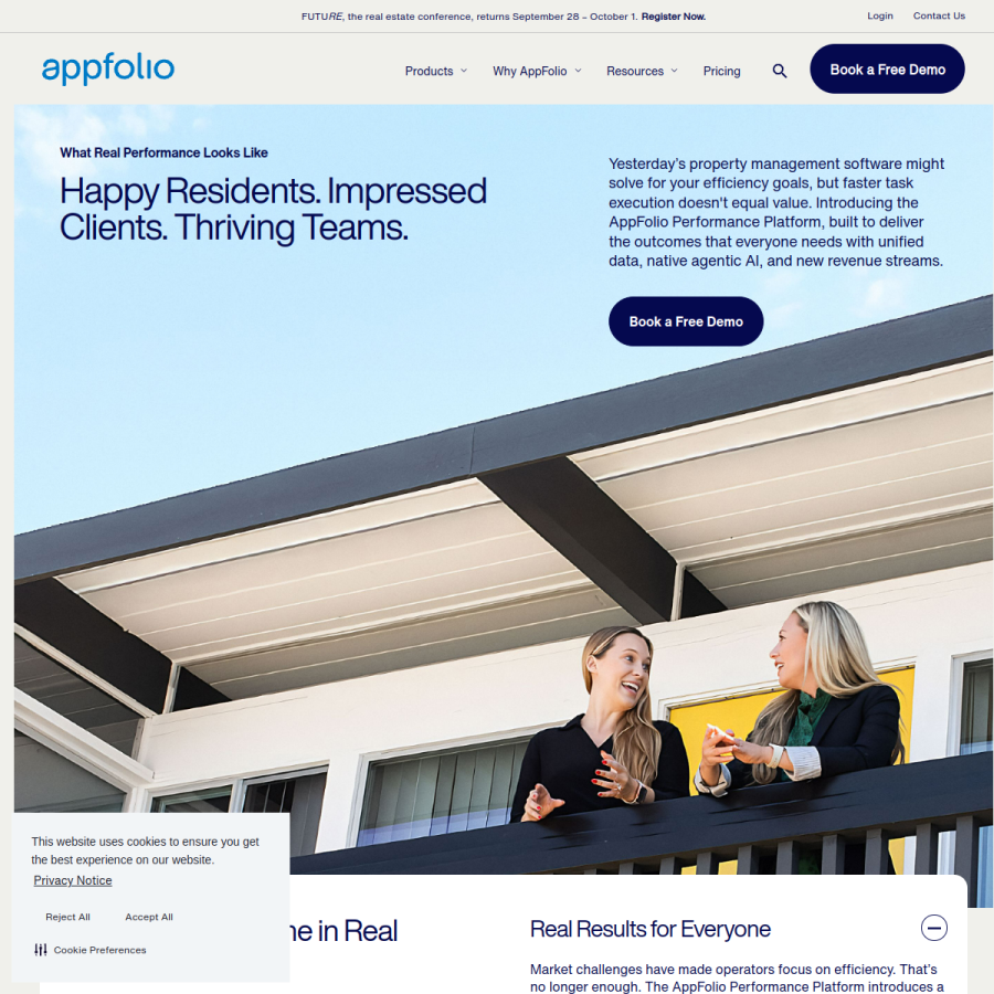 appfolio.com homepage screenshot