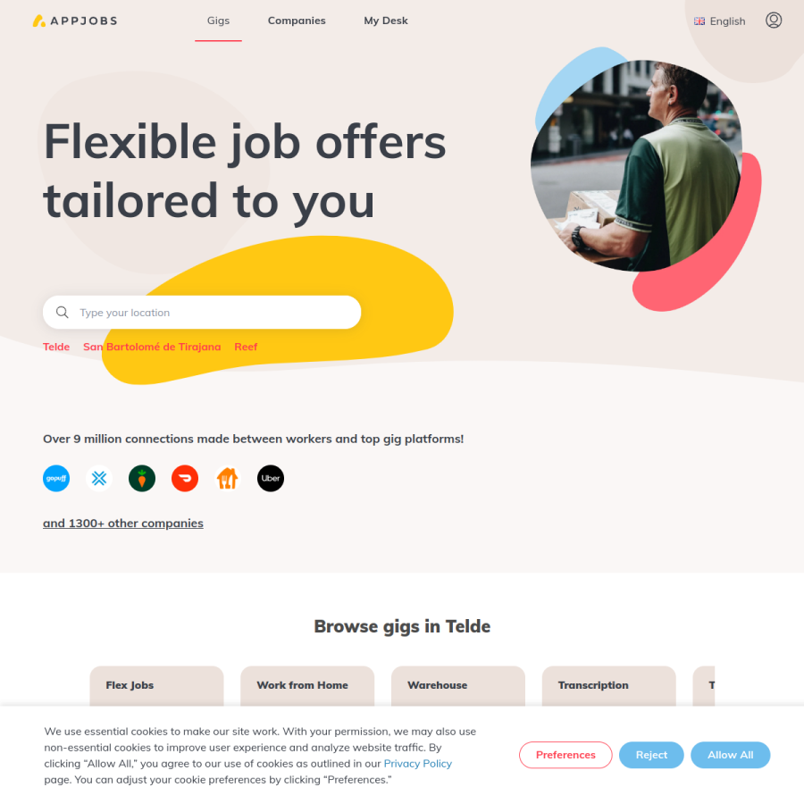 appjobs.com homepage screenshot