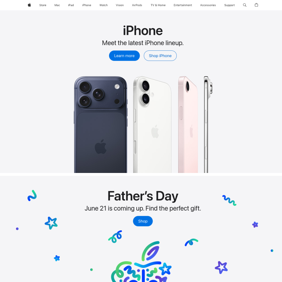 apple.com homepage screenshot