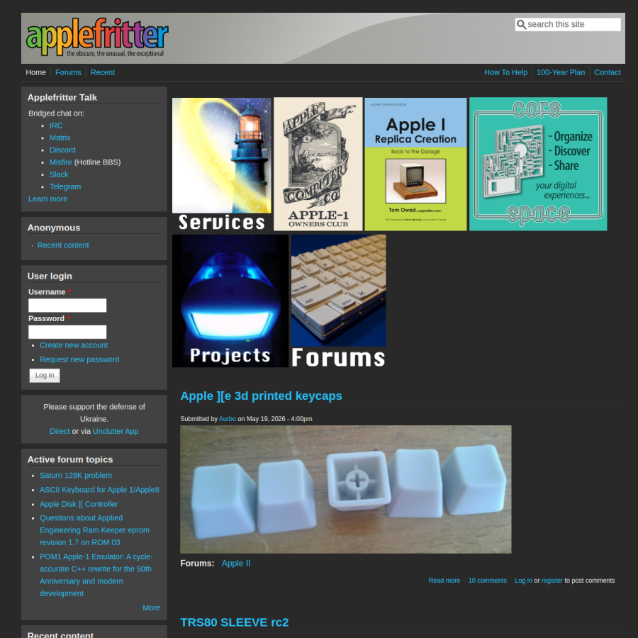 applefritter.com homepage screenshot