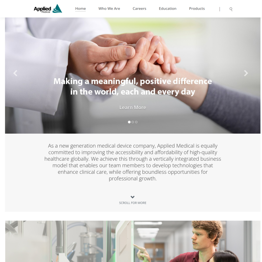 appliedmedical.com homepage screenshot