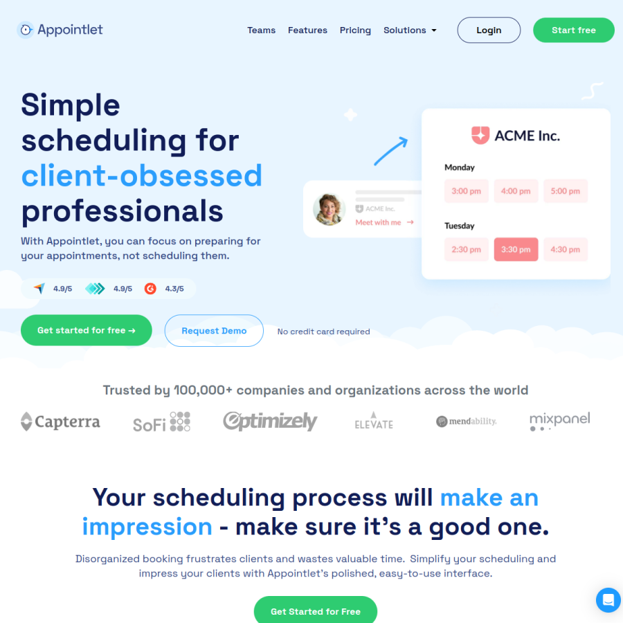 appointlet.com homepage screenshot