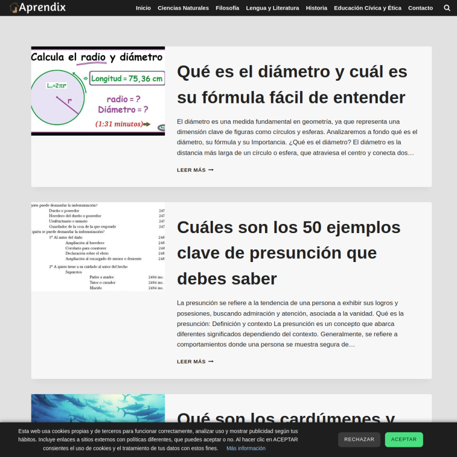 aprendix.org homepage screenshot