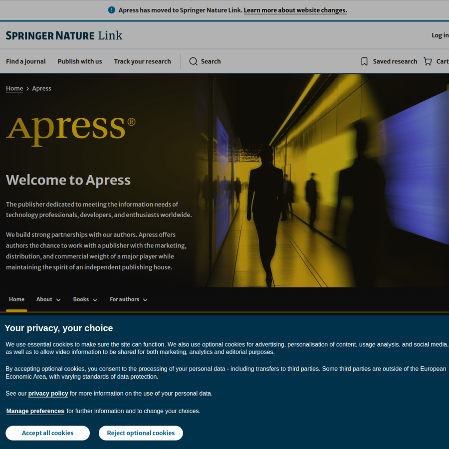 apress.com homepage screenshot
