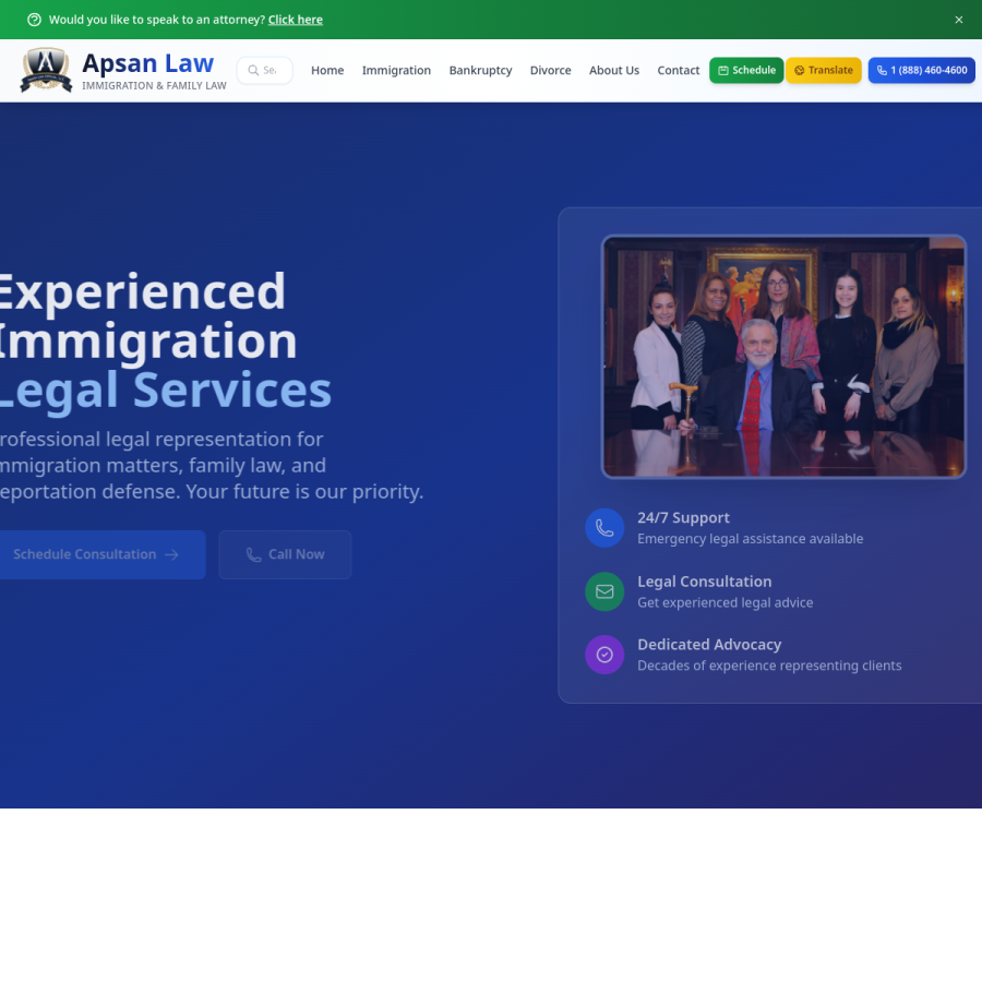 apsanlaw.com homepage screenshot